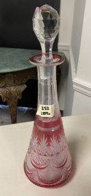 Red Cut Glass Decanter