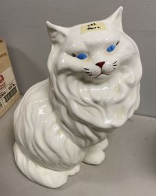 White Porcelain Cat Statue