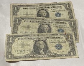 Three $1 Silver Certificates