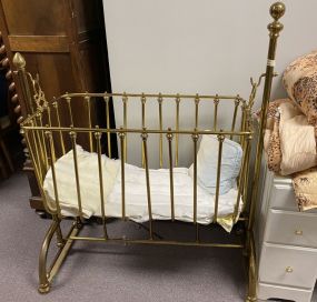 Antique Brass Baby Crib