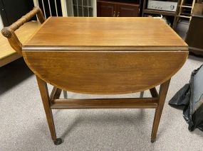 Mahogany Drop Leaf Tea Cart