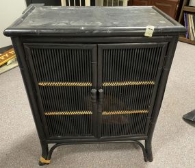 Black Painted Bamboo Style Console Cabinet