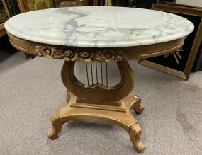Victorian Style Marble Top Lamp Table