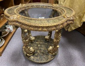 Gold Gilt Ornate Roccoco Accent Table