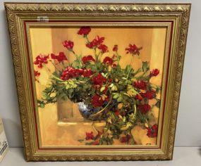 Signed Flower Still Life Print