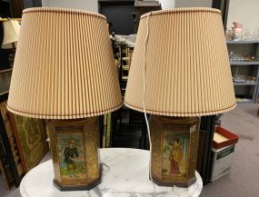 Pair of Asian Coffee Tin Lamps