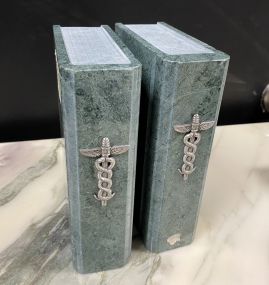 Pair of Marble Medical Bookends