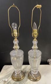 Pair of Pressed Glass Vase Lamps