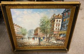 Painting of City Street by Barnett