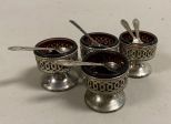 Four Sterling Salt and Salt Spoons