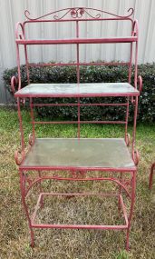 Red Metal Outdoor Planters Rack