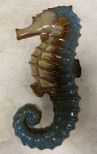 Glazed Pottery Sea Horse Wall Plaque