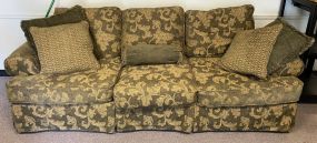 Floral Upholstered Three Cushion Sofa