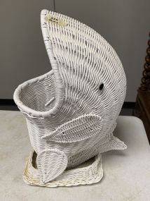 White Wicker Fish Basket
