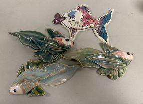 Four Pottery Wall Fish Plaques