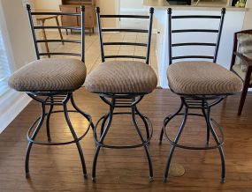 Three Metal Bar Stools