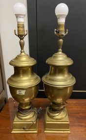 Pair of Brass Urn Table Lamps