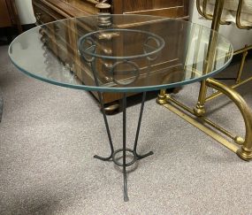 Small Glass Top Pedestal Table