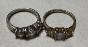 Two Sterling Silver Ladies Rings