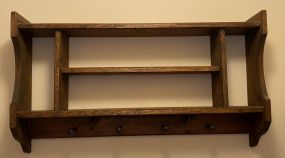 Oak Coat and Display Shelf