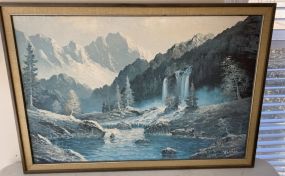 Whitman Print of Mountain Water Fall