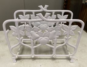 White Metal Magazine Rack