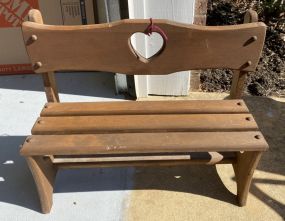 Small Wood Heart Child's Bench