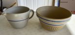 Two Stoneware Pottery Bowl and Pitcher