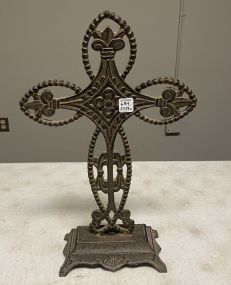 Tall Bronze Metal Decorative Cross