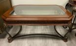 Modern Cherry Glass Top Coffee Table