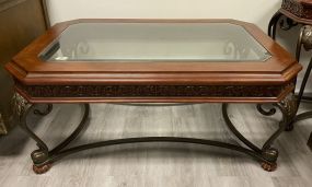 Modern Cherry Glass Top Coffee Table