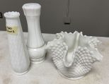 3 Pieces of Milk Glass