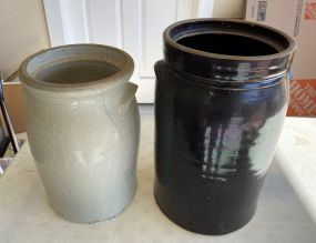 Two Stoneware Crock Butter Jugs