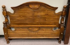 Late 20th Century Oak Queen Size bed