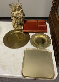 Assorted Trays and Vase