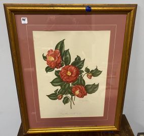 Lia Moore Ken Signed Camellia Print