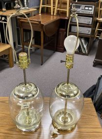 Pair of Glass Vase Lamps