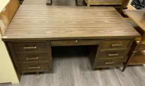 Vintage Pressed Wood Executive Desk