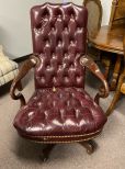 Brown Faux Leather Office Desk Chair