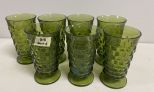 7 Green White Hall Glasses