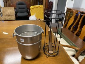 Metal Stand and Ice Bucket