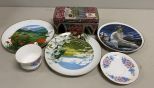 Porcelain Collectible Plates, Porcelain Box, and Demitasse Cup & Saucer