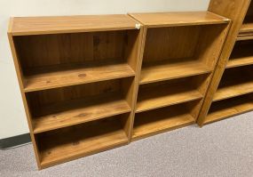 Pair of Pressed Wood Oak Bookcases