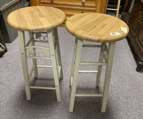 Pair of Metal Base Bar Stools