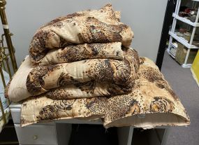 Two Full Size Lion Bed Comforters and Pillows