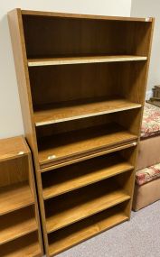 Pair of Pressed Wood Oak Bookcases