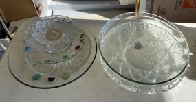 Group of Glass Chargers and Serving Plates