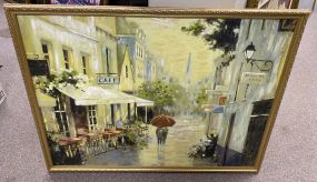 Large Giclee Print of Cafe Street