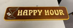 Happy Hour Wood Sign