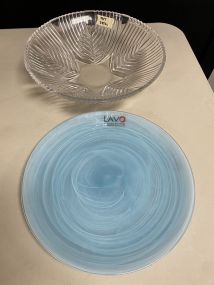 Lavo Handcrafted Chargers and Pressed Glass Bowl